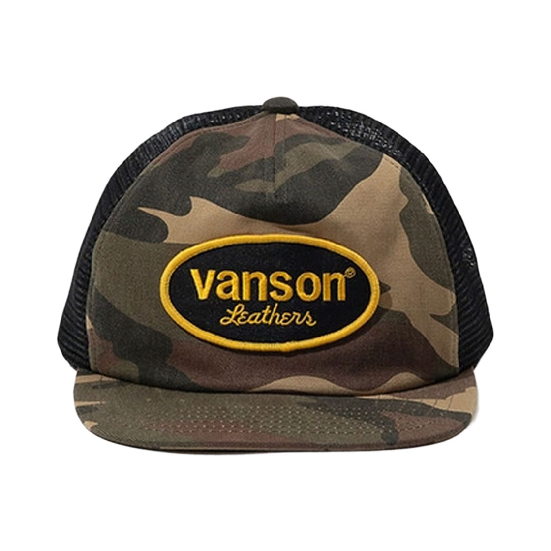 벤슨 레더 오발 로고 빈티지 메쉬캡 / 카모&블랙(Vanson Leathers Oval Logo Vintage Mesh Cap / Camo & Black)
