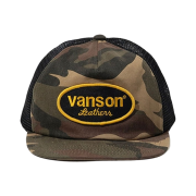 Vanson Leathers Oval Logo Vintage Mesh Cap / Camo & Black