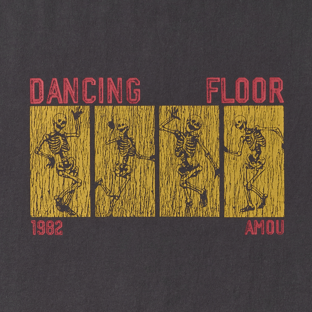 아모우 댄싱 스컬 하프 티셔츠 차콜(AMOU Dancing Skull Half T-Shirts Chacoal) - 3