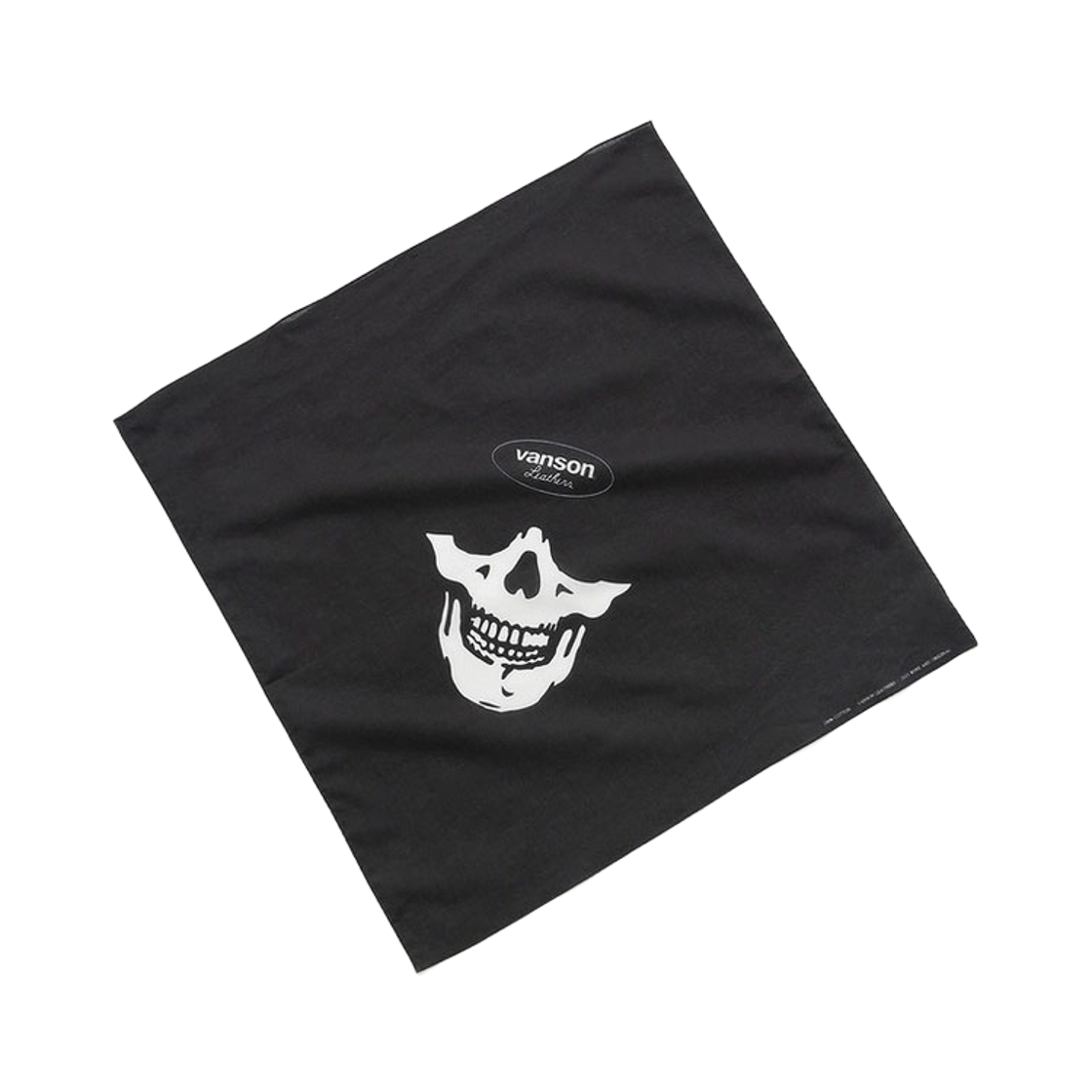 벤슨 레더 스컬 & 오발 로고 반다나 / 블랙(Vanson Leathers Skull & Oval Logo Bandana / Black)