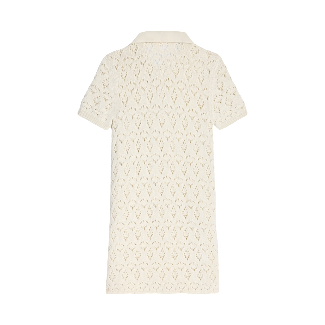 (W) 셀린느 미니 드레스 코튼 포인텔 오프 화이트((W) Celine Mini Dress in Cotton Pointelle Off White) - 2