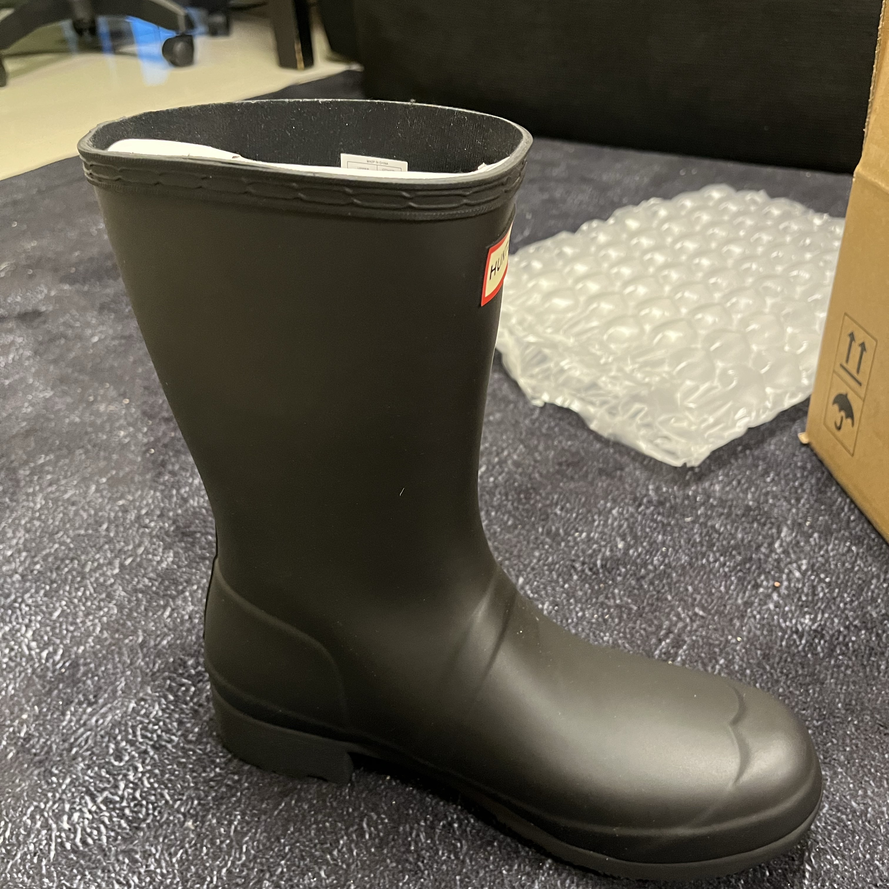 (W) Hunter Tour Foldable Short Wellington Boots Black 착용 스타일 - 2