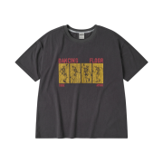 AMOU Dancing Skull Half T-Shirts Chacoal