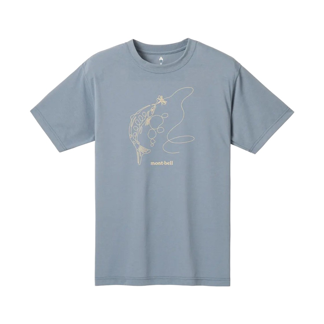 1114721 Montbell Wickron Single Line Trout T-Shirt Blue