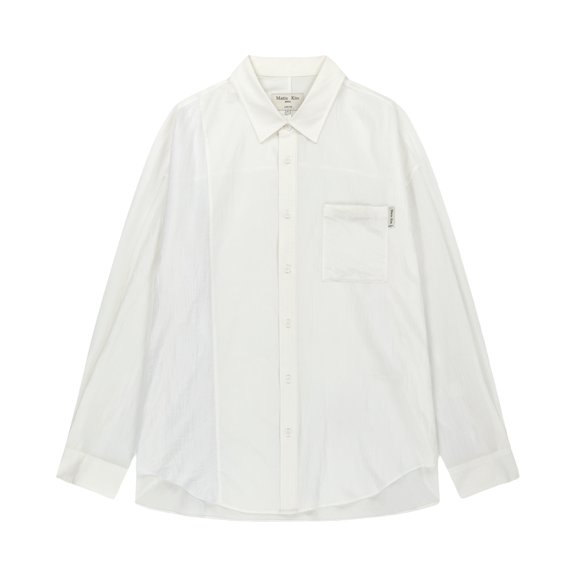 MK2634SH303UWH Matin Kim Mixed Panel Over Fit Shirt In White