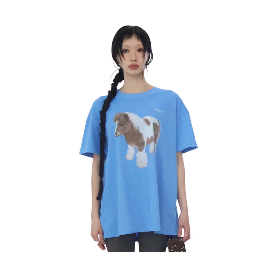 키코지 포니 프린팅 티셔츠 스카이블루(kikozy Pony Printing T-shirt Sky blue) - 3