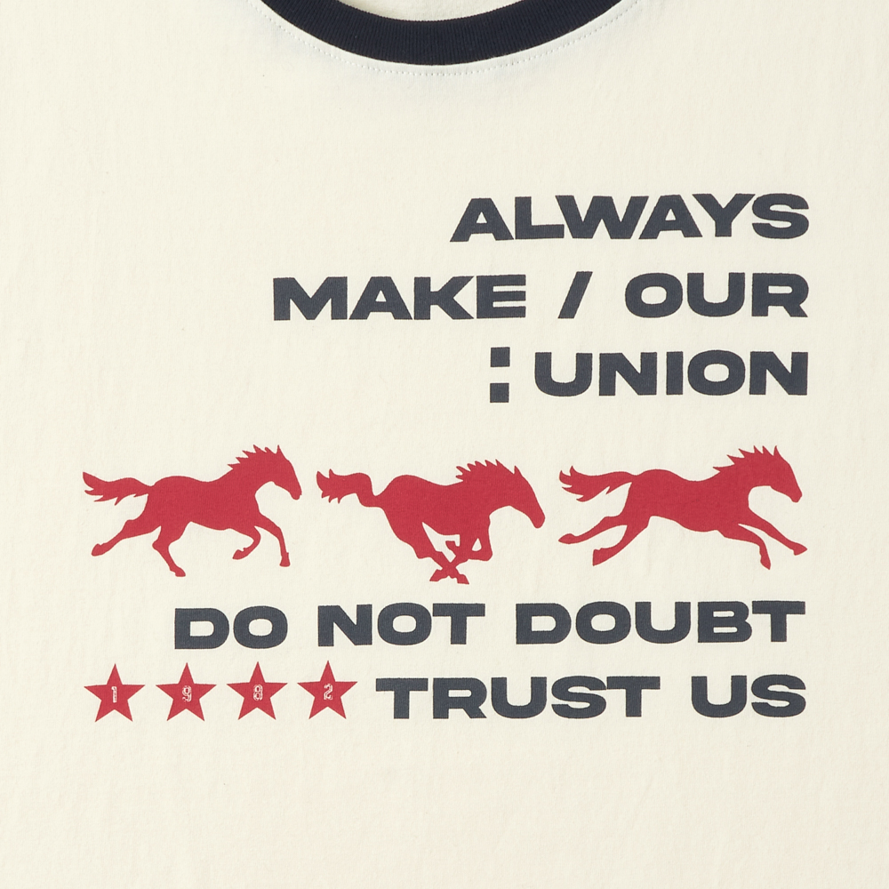 아모우 러닝 홀스 링거 티셔츠 아이보리(AMOU Runing Horse Ringer T-Shirts Ivory) - 3