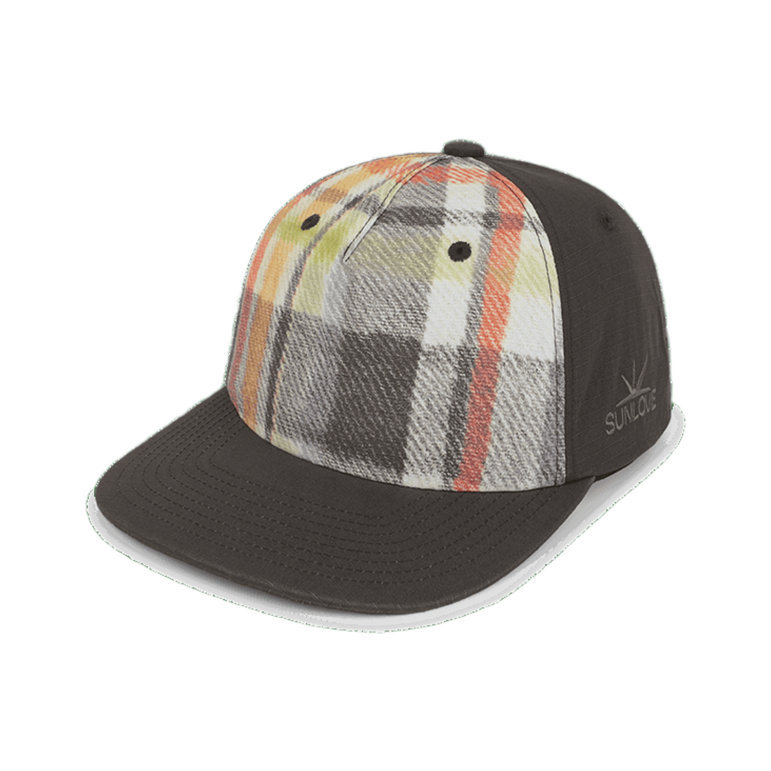 [트리플적립] 썬러브 플레이드 트러커 캡 챠콜([트리플적립] SUNLOVE Plaid Trucker Cap Charcoal)
