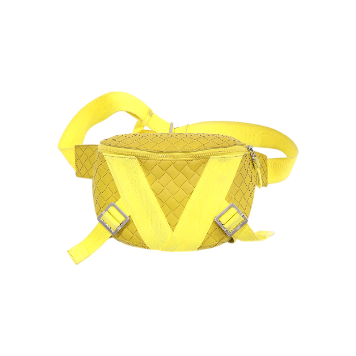 ITJFGAJVDUC8 Bottega Veneta Yellow Rubber Intrecciato Weave Hip Bag