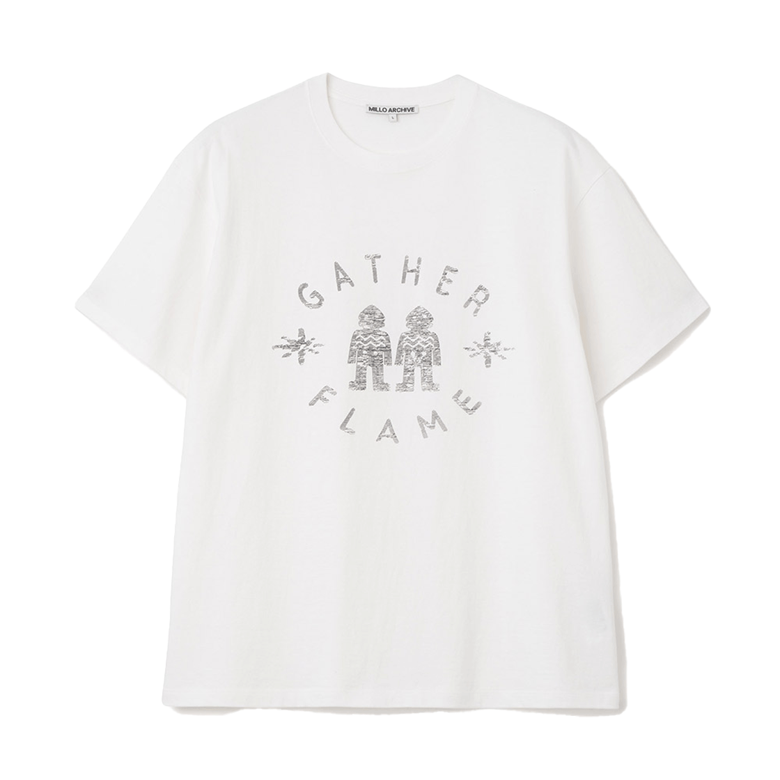 밀로 아카이브 게더 플레임 티셔츠 화이트