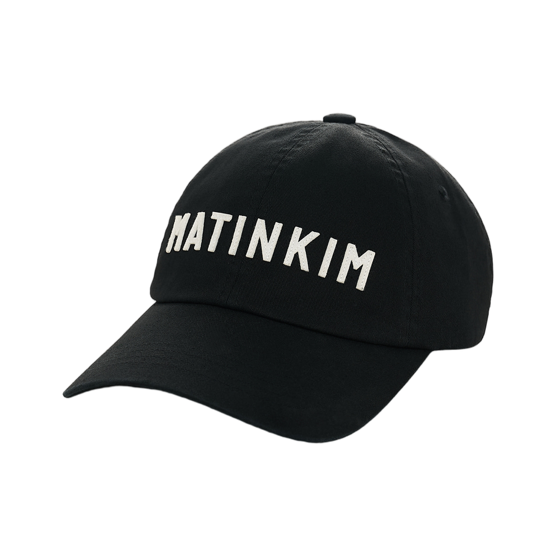 마뗑킴 아플리케 펠트 로고 볼캡 블랙(Matin Kim Applique Felt Logo Ball Cap In Black) - 2