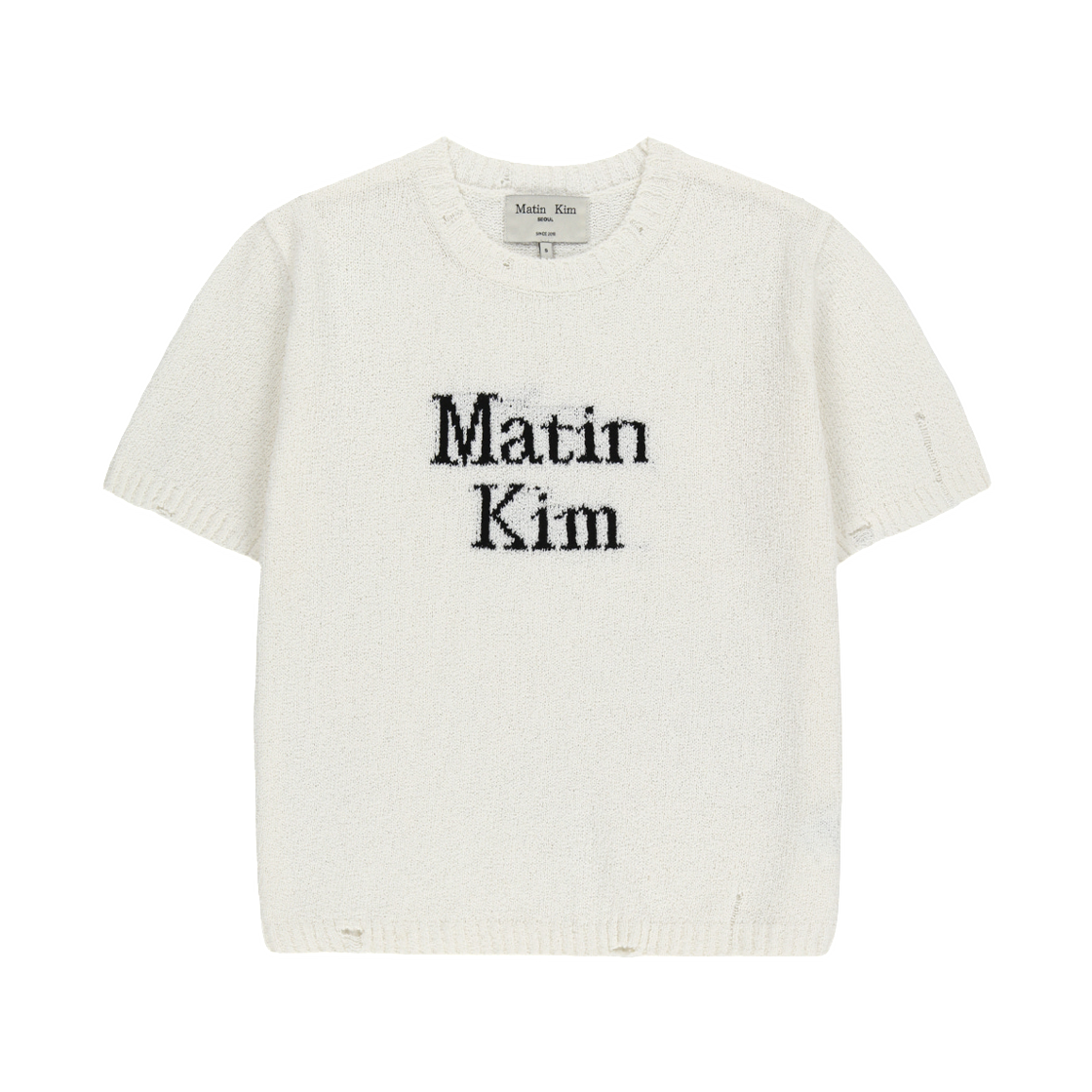 MK2634PO007MWH (W) Matin Kim Half Sleeve Logo Pullover In White