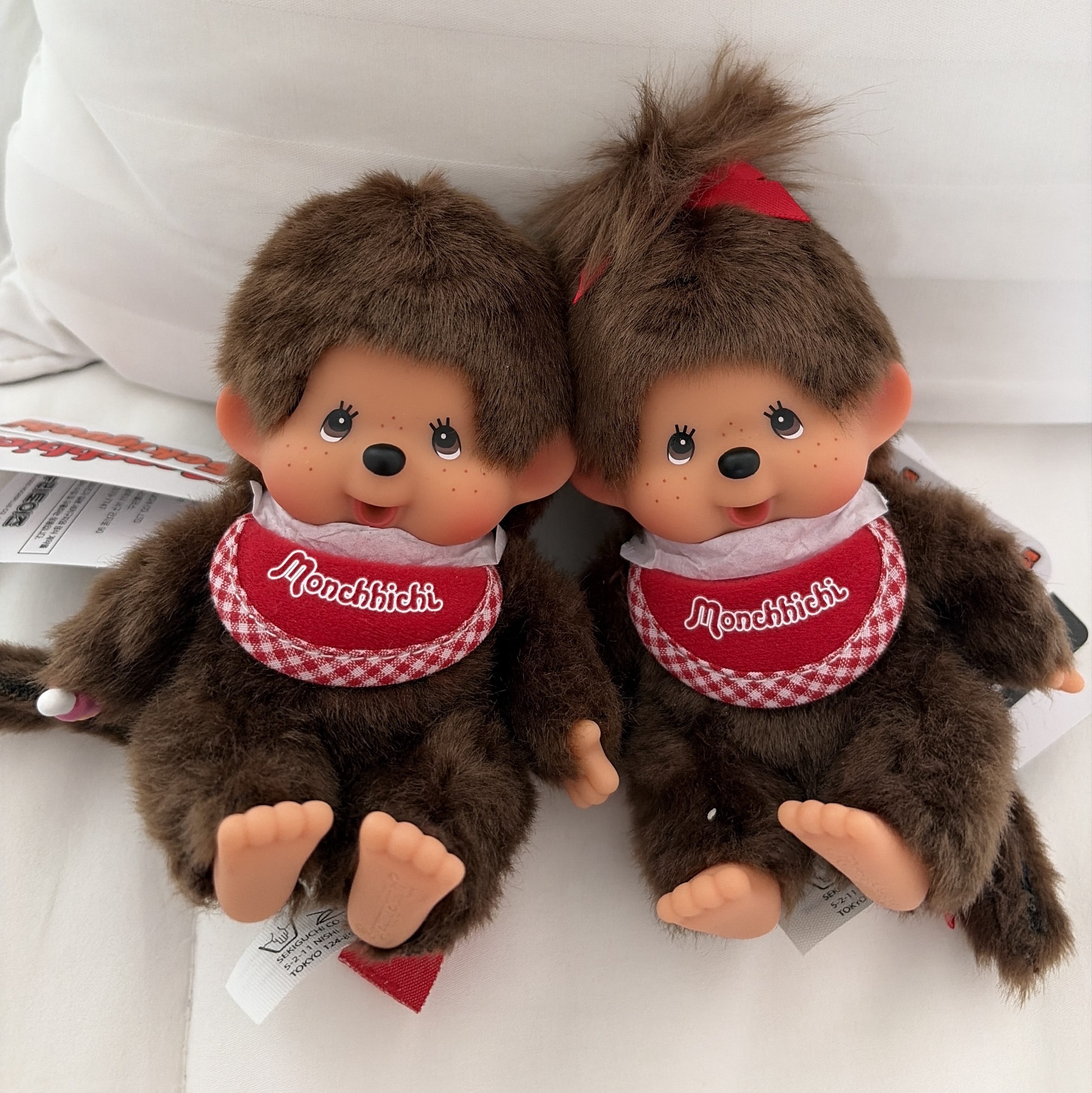 Monchhichi Premium Standard SS Brown Boy Sitting, Monchhichi Premium Standard SS Brown Girl Sitting 착용 스타일