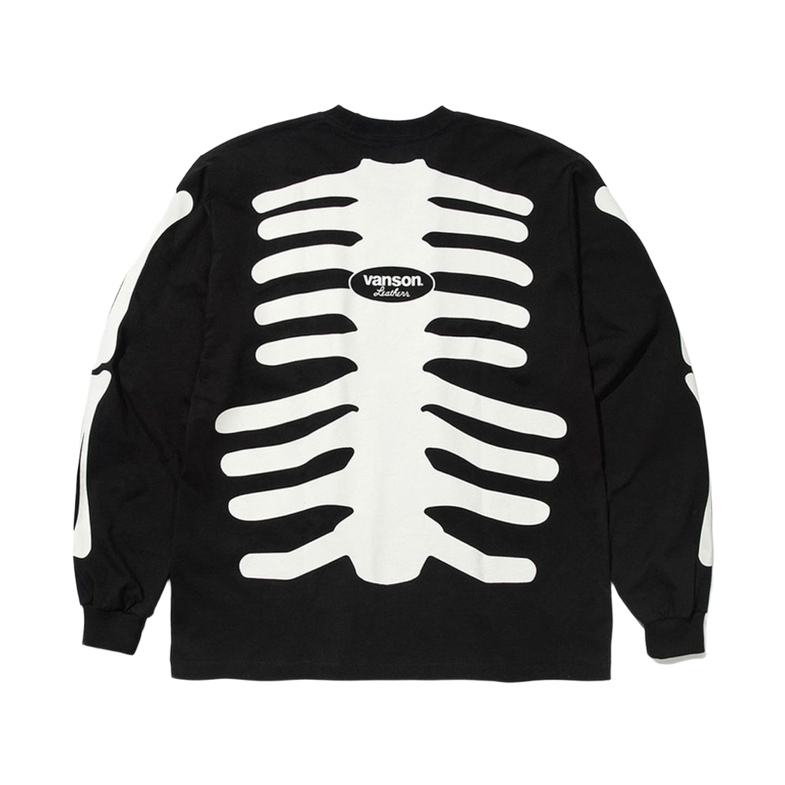 벤슨 레더 카툰 스타일 본 롱 슬리브 티셔츠 / 블랙(Vanson Leathers Cartoon Style Bone Long Sleeve T-shirt / Black) - 2