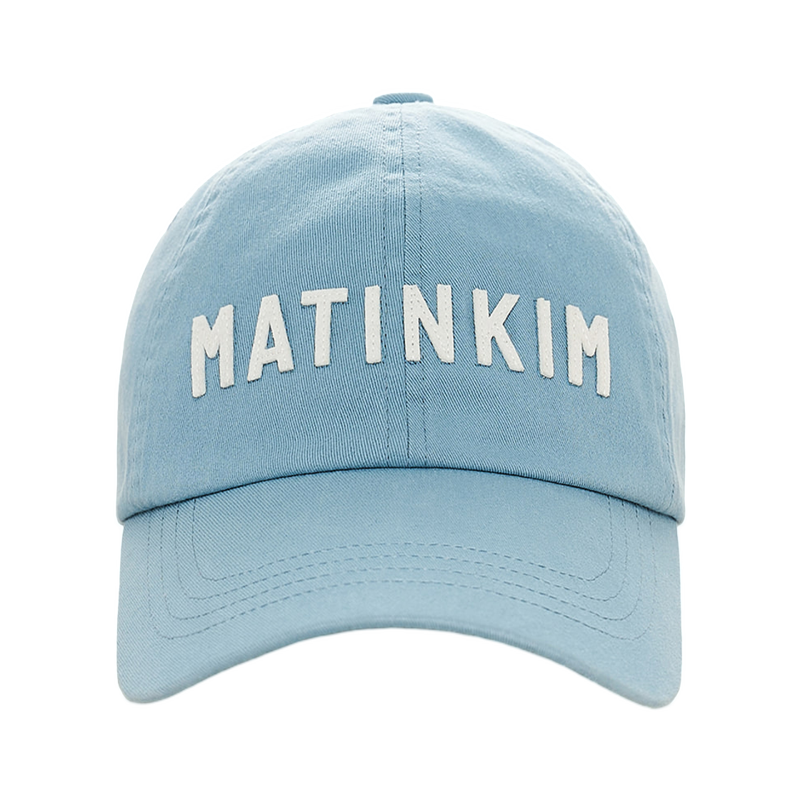 MK2634HT011MLB Matin Kim Applique Felt Logo Ball Cap In Light Blue