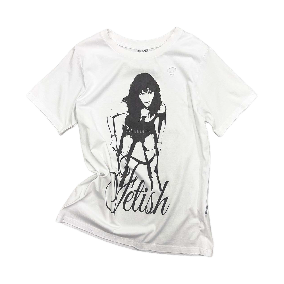 스컬프터 디스트레스드 뮤즈 티 화이트