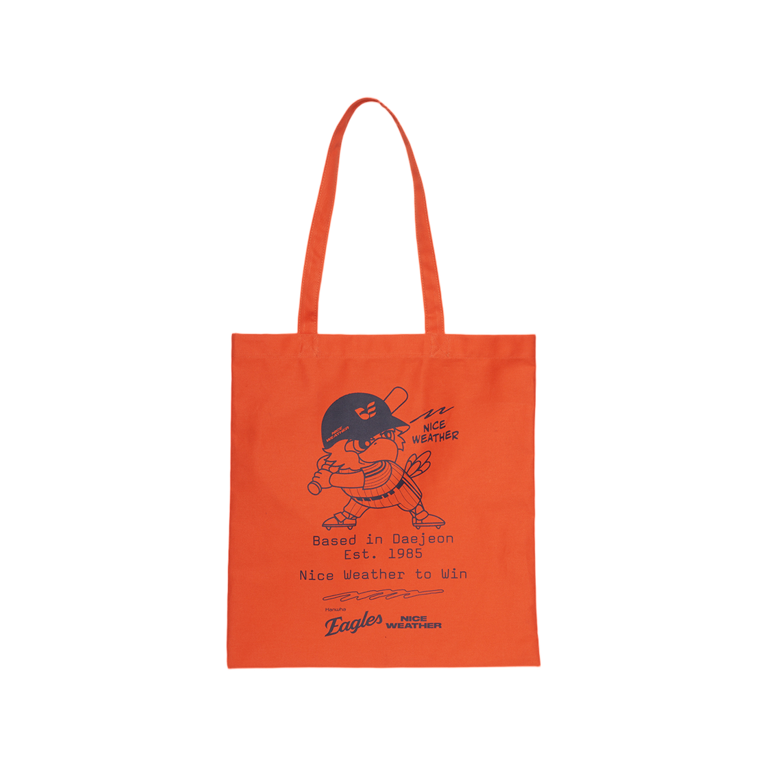 한화 이글스 x 나이스웨더 나이스웨더 투 윈 토트백 오렌지(Hanwha Eagles x Nice Weather Nice Weather To Win Tote Bag Orange)