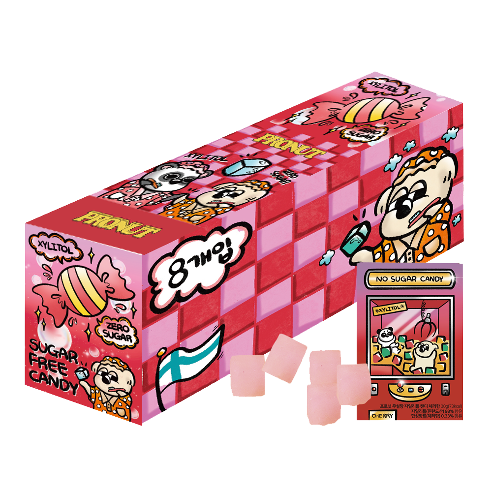 프로넛 무설탕 자일리톨 캔디 체리 8개입(PRONUT Sugar-Free Xylitol Candy Cherry 8pack)