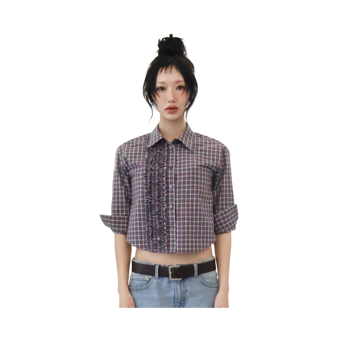 키코지 가든 러플 셔츠 브라운(kikozy Garden Ruffle Shirt Brown) - 2