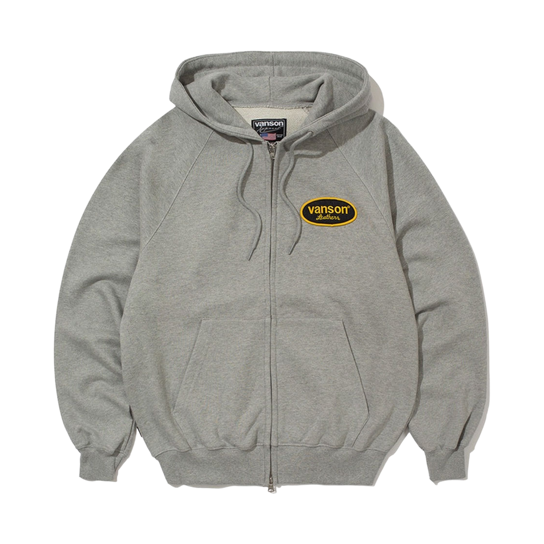 벤슨 레더 오발 로고 스웻 집 후디 / 그레이(Vanson Leathers Oval Logo Sweat Zip Hoodie / Grey)