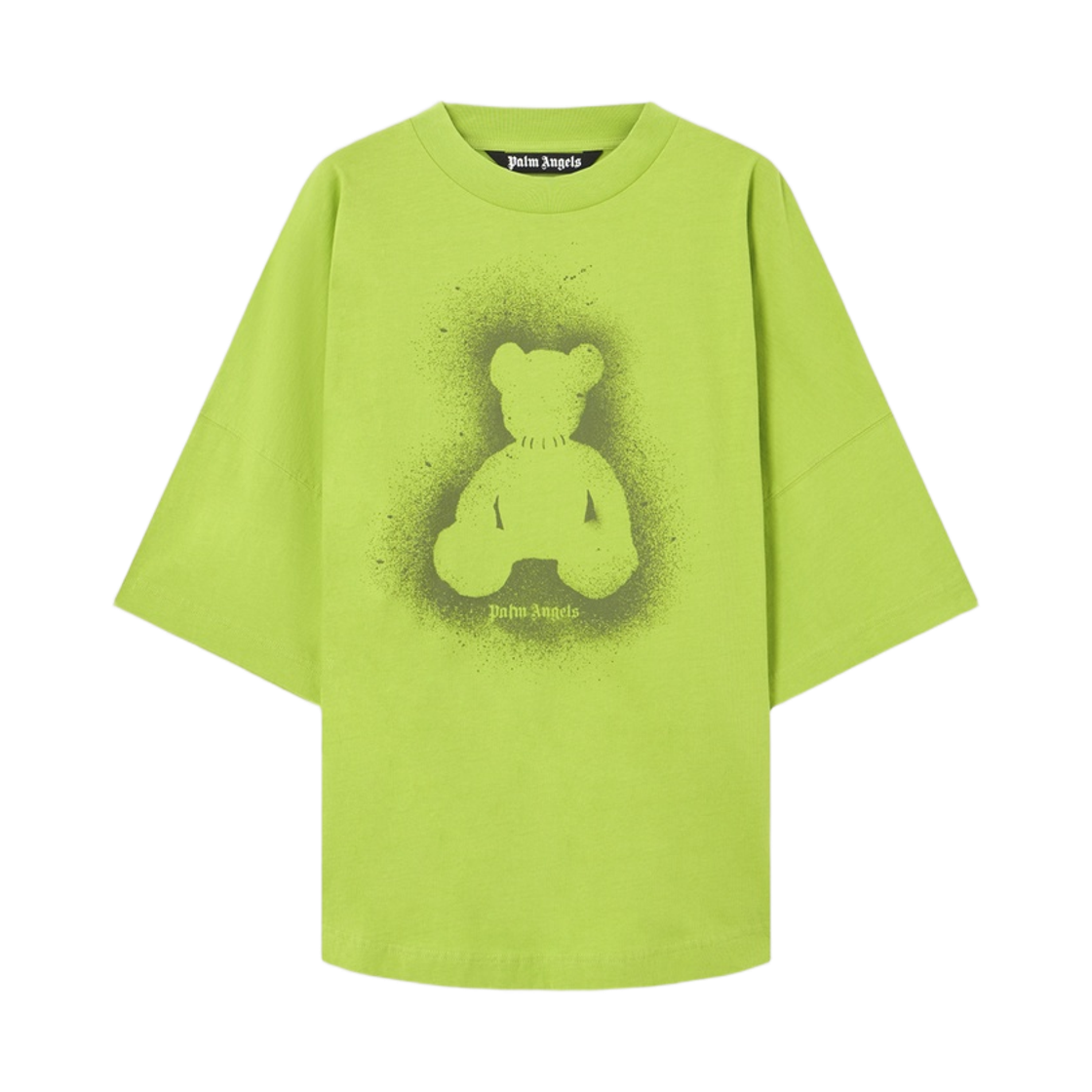 팜엔젤스 스프레이 베어 오버 티셔츠 - 라임 밀리터리 그린(Palm Angels Spray Bear Over Tee - Lime Military Green) - 1
