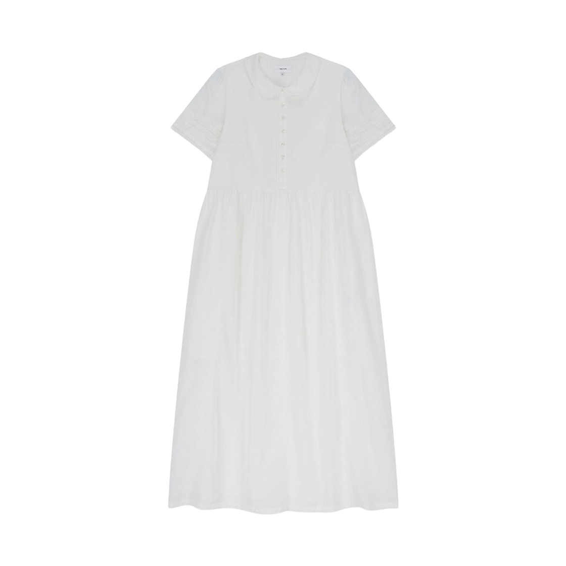 비자비 엠브로이더드 레이스 트림 코튼 드레스 화이트(VIS A VIS Embroidered Lace Trim Cotton Dress White)