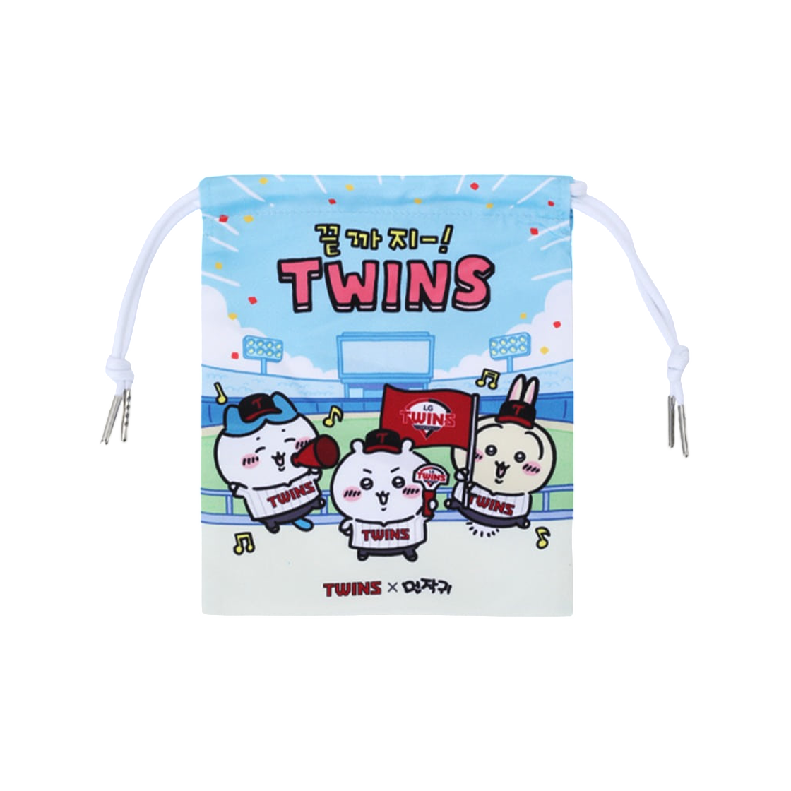 LG 트윈스 x 치이카와 캐릭터 조리개 파우치 멀티(LG Twins x Chiikawa Character Drawstring Pouch Multi) - 1