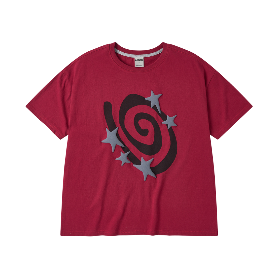 아모우 몰리 스타 하프 티셔츠 레드(AMOU Molly Star Half T-Shirts Red)