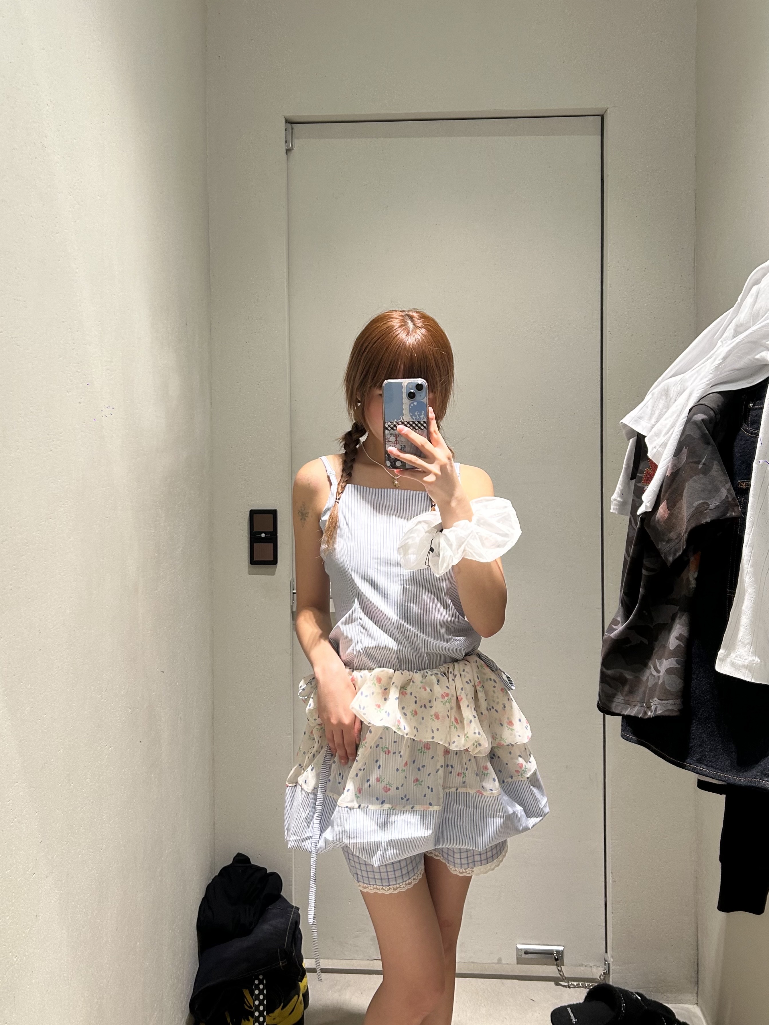 [KREAM 단독] Cou Cou Intimates Women The Boxer Blue Check - 26SS 착용 스타일 - 2