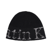 Matin Kim Cracked Logo Light Bucket Beanie In Black