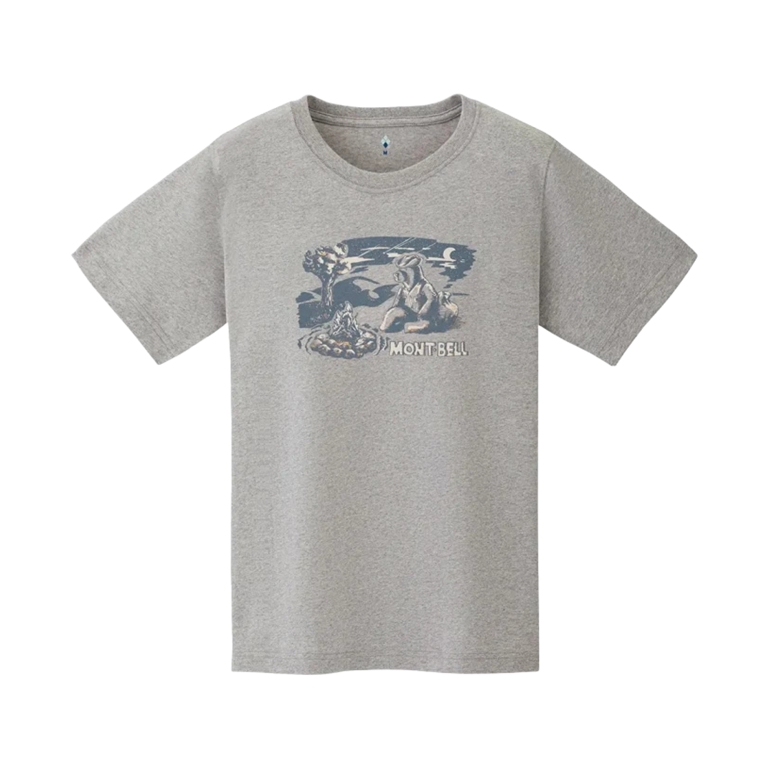 몽벨 페어 스킨 코튼 캠프파이어 티셔츠 라이트 그레이(Montbell Pear Skin Cotton Campfire T-Shirt Light Gray)