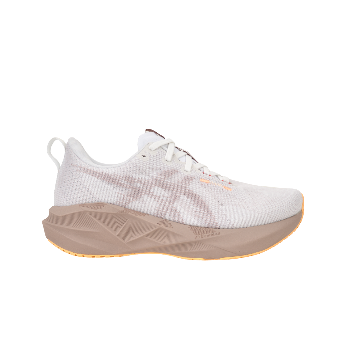 (W) 아식스 노바블라스트 5 화이트 펀 - D 와이드((W) Asics Novablast 5 White Fawn - D Wide)