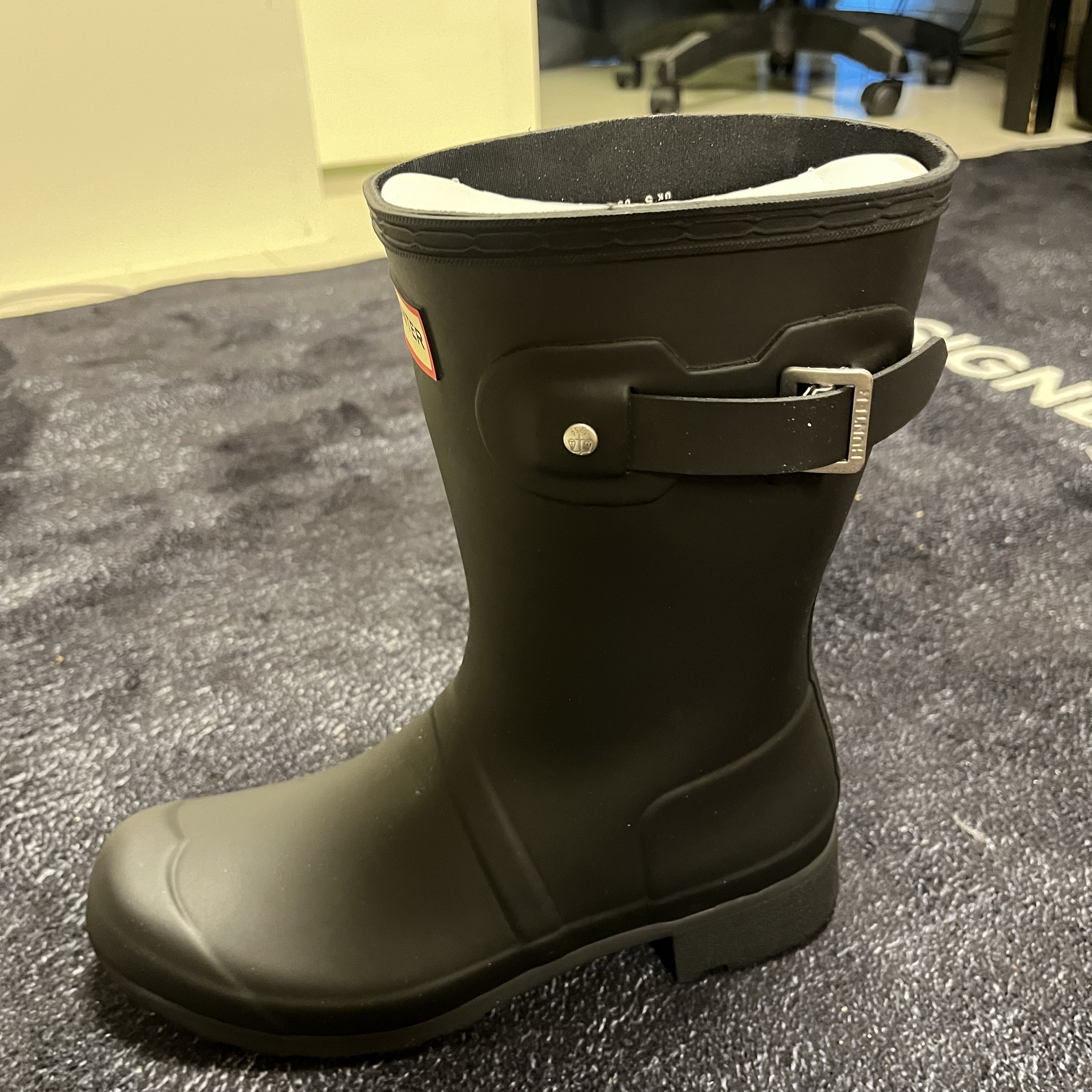 (W) Hunter Tour Foldable Short Wellington Boots Black 착용 스타일 - 1