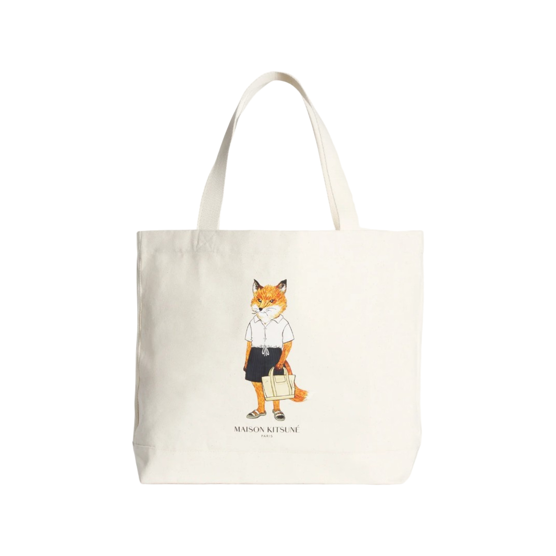 메종 키츠네 드레스드 폭스 토트백 에크루(Maison Kitsune Dressed Fox Tote Bag Ecru)