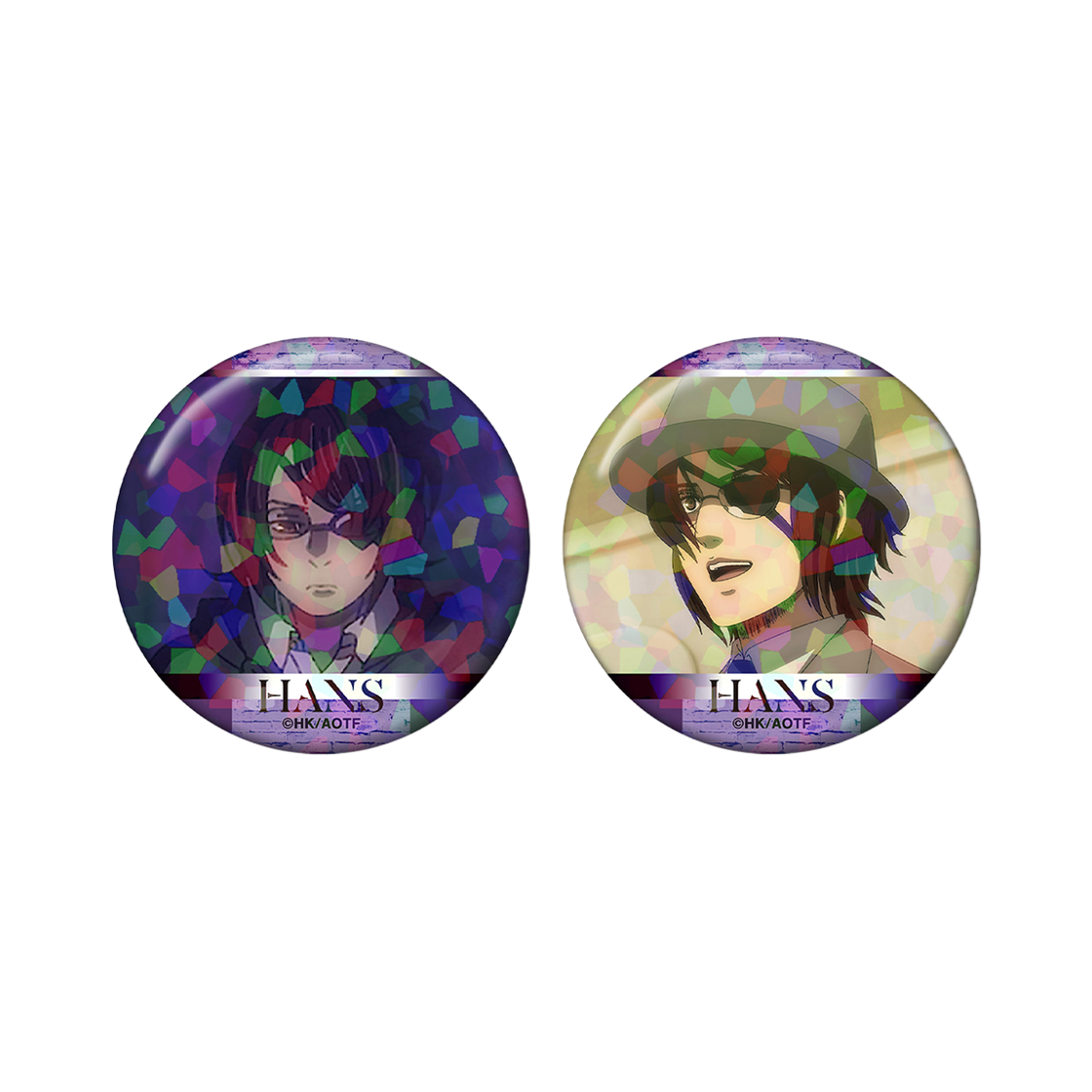 [예약배송] 애니모어 진격의 거인 한지 장면 홀로그램 캔뱃지 2개 세트