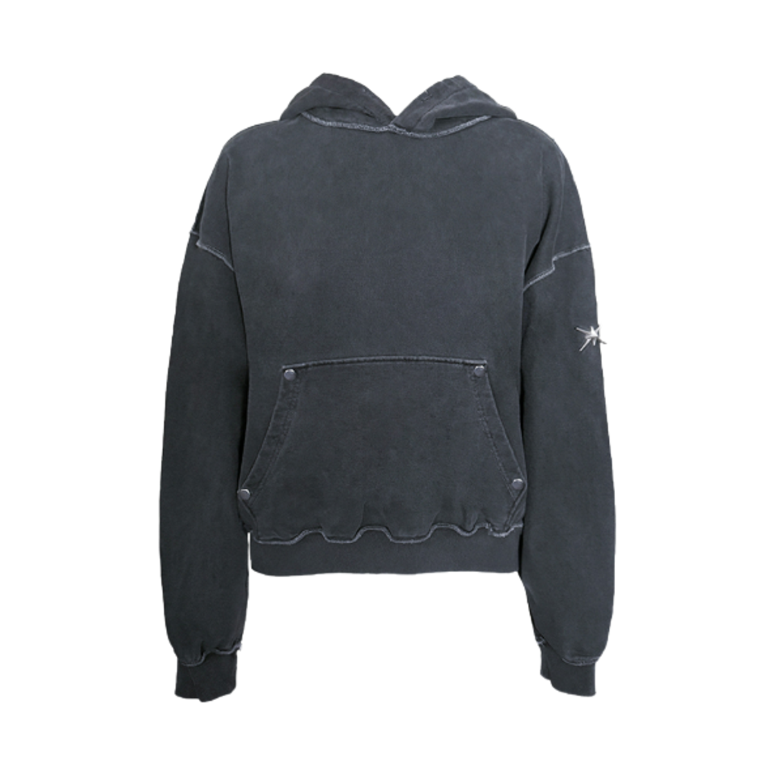 H01-SS25-CH-F-001 SHXDW Incision Garment-Dyeing Hoodie Grey