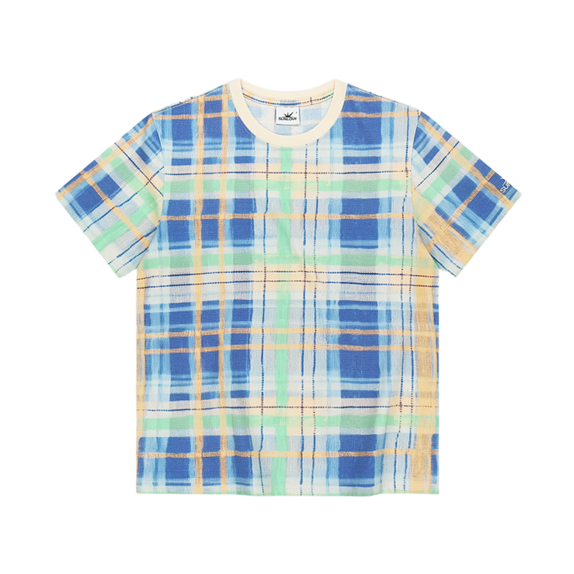[트리플적립] 썬러브 플레이드 티 블루([트리플적립] SUNLOVE Plaid Tee Blue)