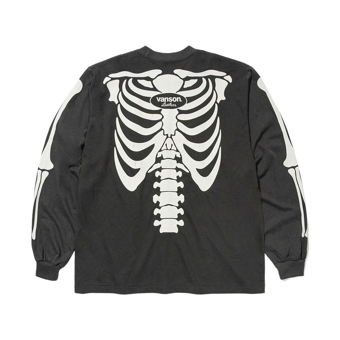 벤슨 레더 스켈레톤 스타일 본 롱 슬리브 티셔츠 / 피그먼트(Vanson Leathers Skeleton Style Bone Long Sleeve T-shirt / Pigment) - 2