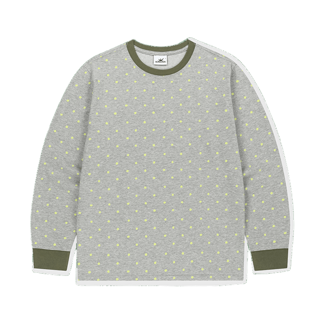 [트리플적립] 썬러브 패턴 롱 슬리브 티 헤더 그레이