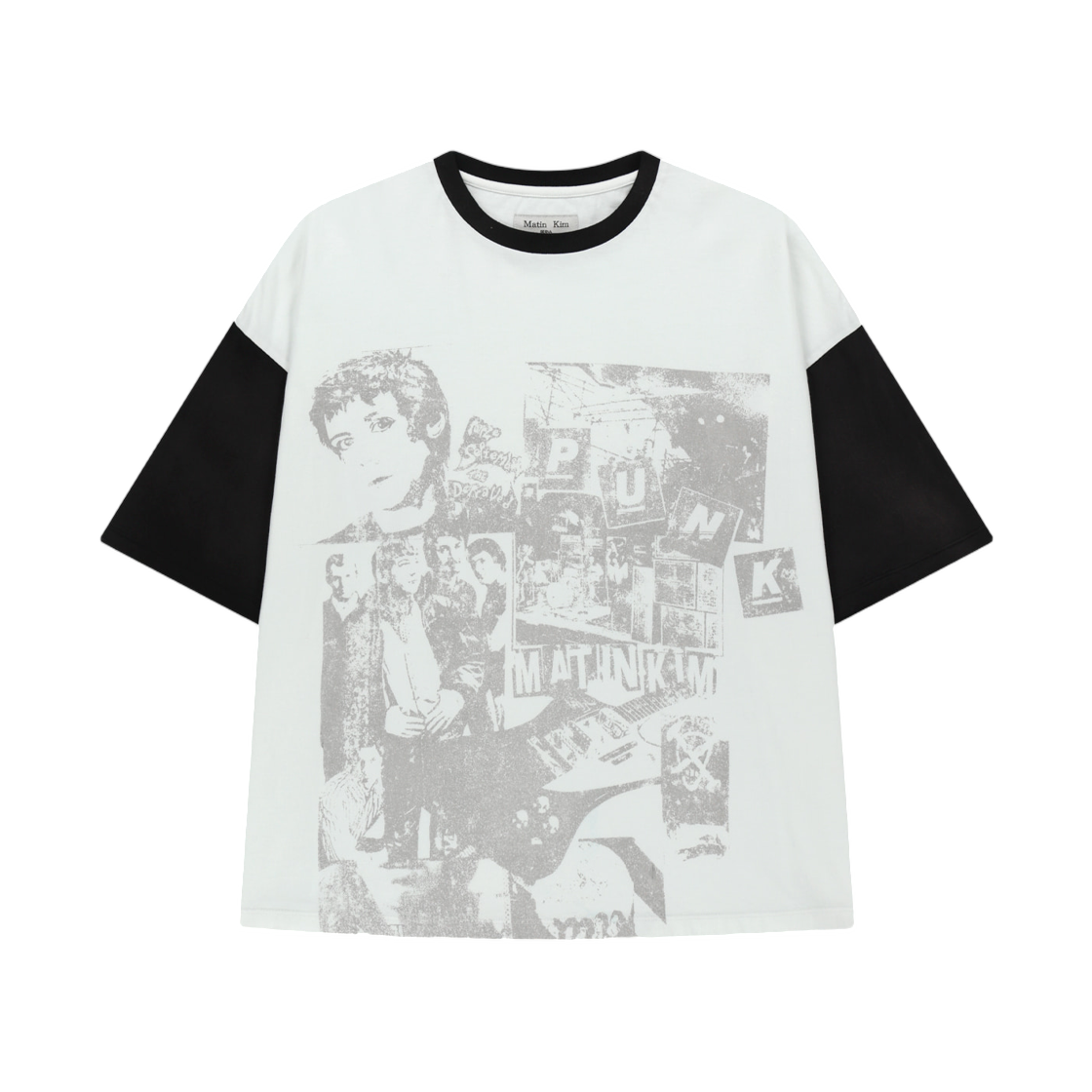 MK2634TS505HWH Matin Kim Matin Punk Graffiti Top In White