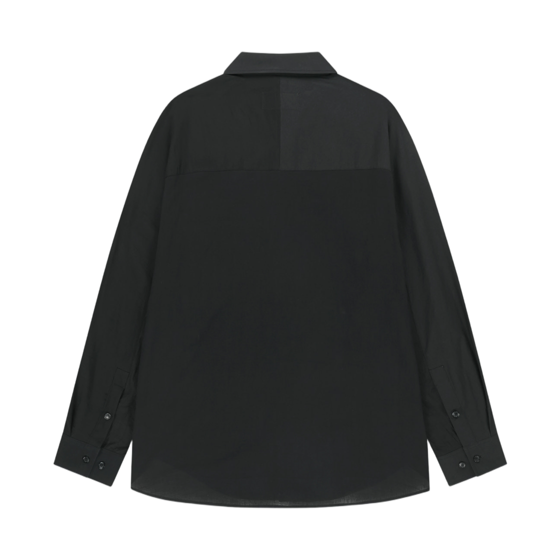 마뗑킴 믹스드 패널 오버 핏 셔츠 블랙(Matin Kim Mixed Panel Over Fit Shirt In Black) - 2