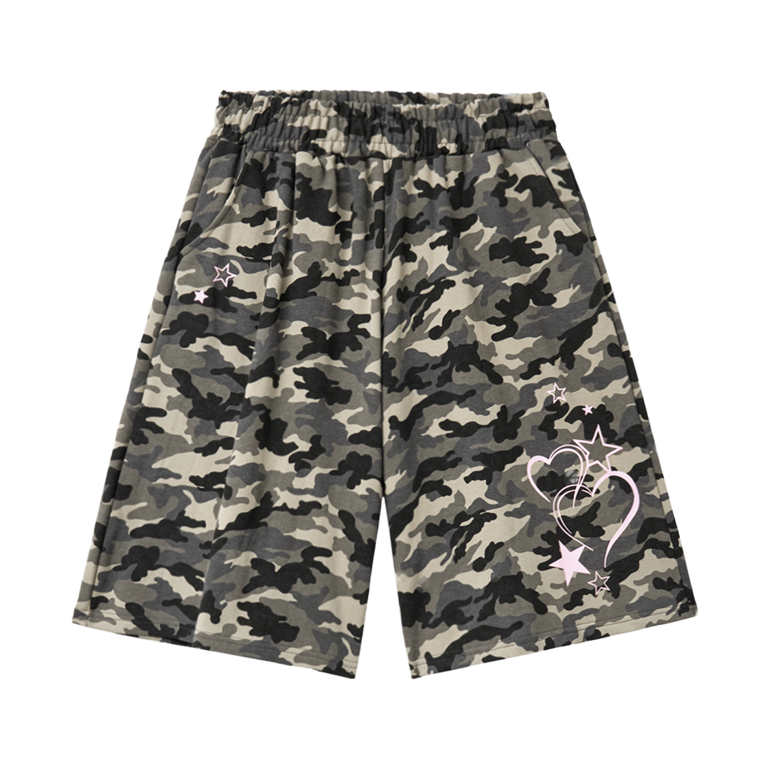 슬릭글로우 멀티 카모 버뮤다 스웨트 팬츠 카키(SLEEKGLOW Multi Camouflage Bermuda Sweatpants Khaki) - 1