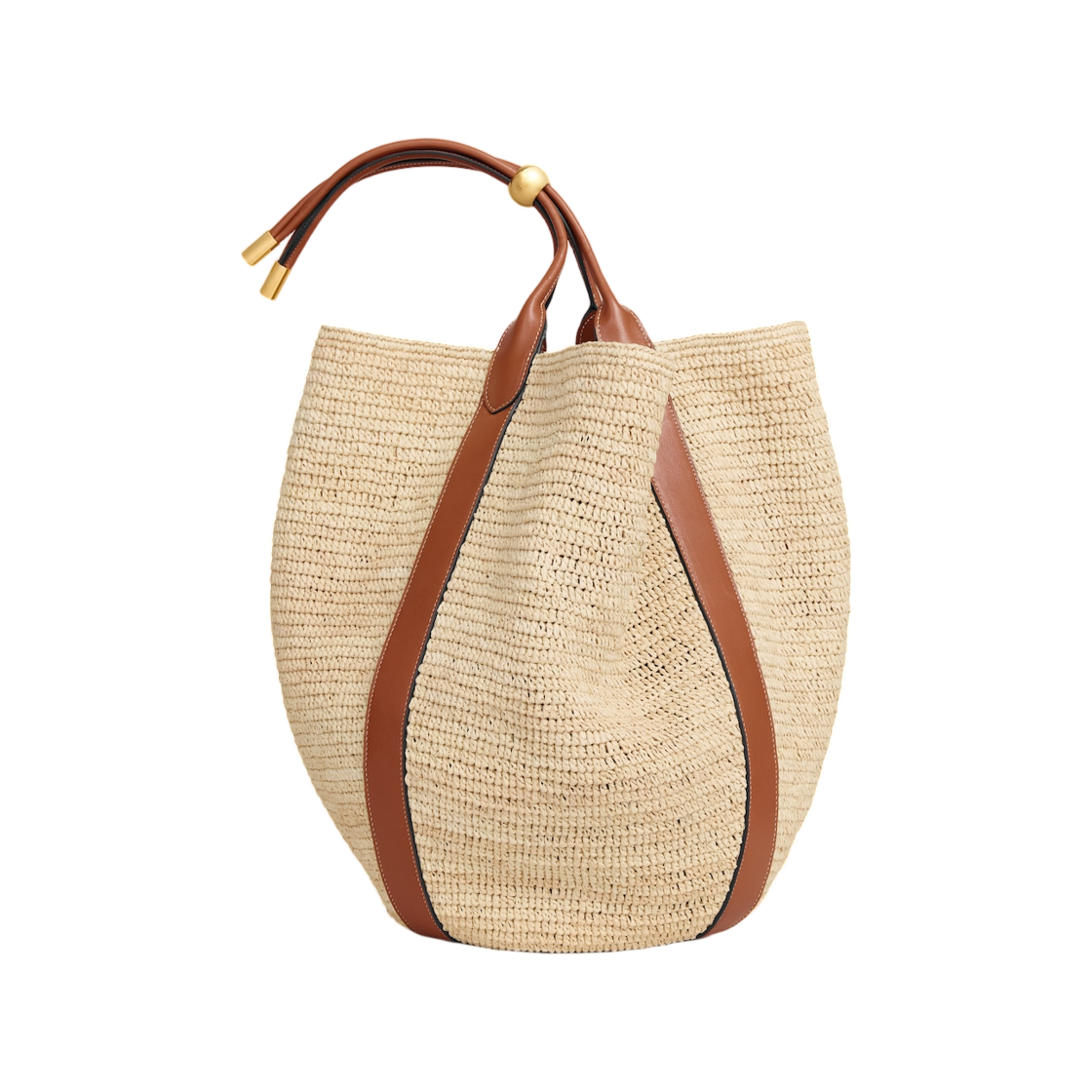 셀린느 라지 드롭 버킷백 라피아 앤 카프스킨 탄(Celine Large Drop Bucket Bag in Raffia and Calfskin Tan) - 3