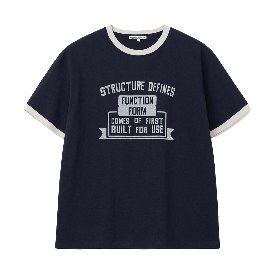 밀로 아카이브 노트 링거 티셔츠 네이비(Millo Archive Note Ringer T-Shirt Navy)