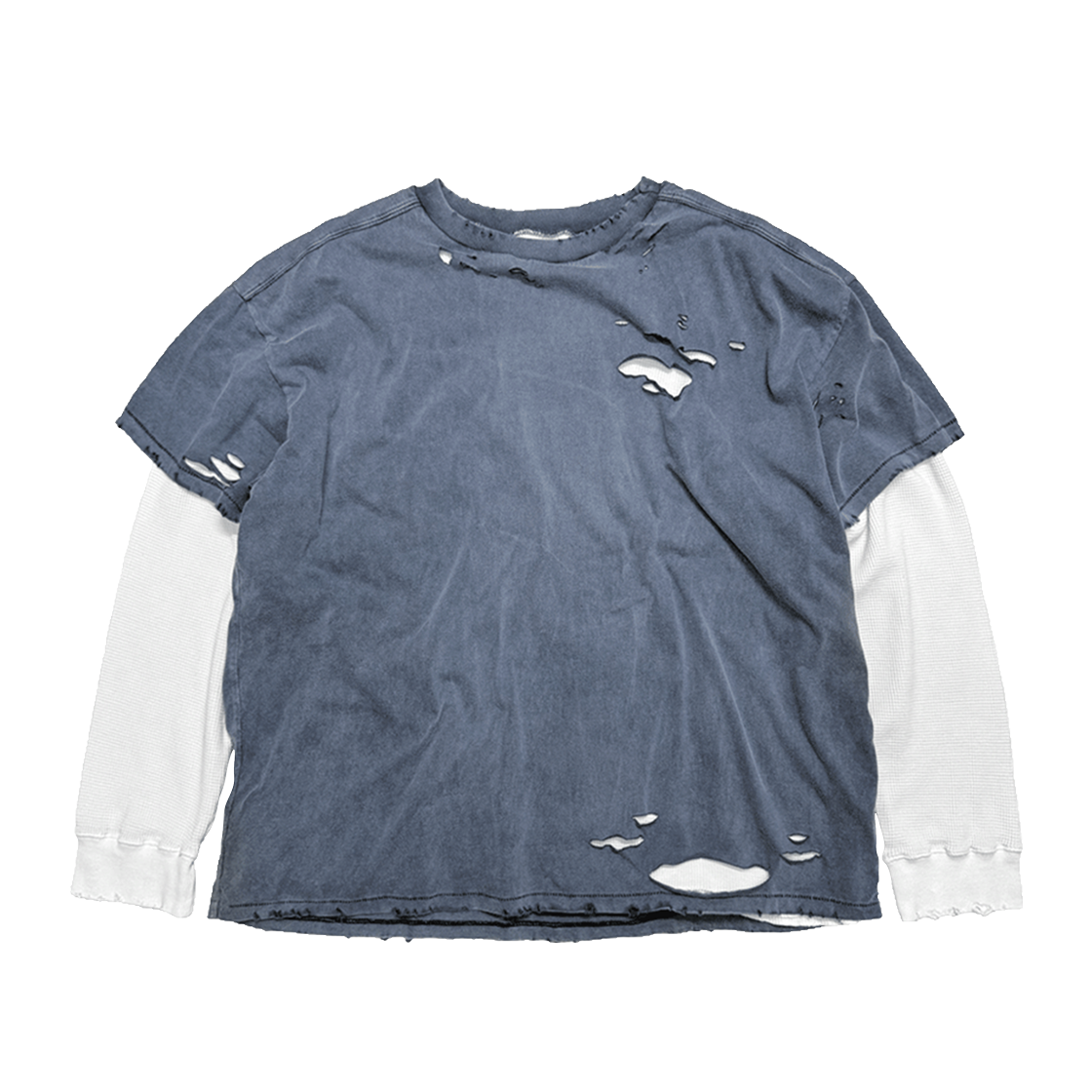 홈리스 빈티지 레이어드 와플 롱슬리브 워시드 블루(Hommless VTG Layered Waffle LS Washed Blue)