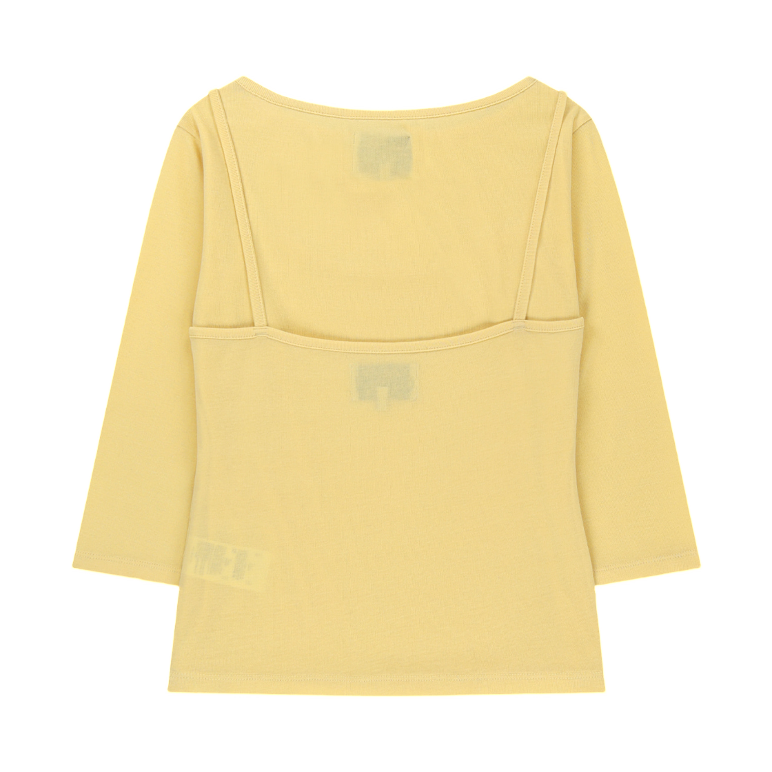 (W) 마뗑킴 3/4 슬리브 탑 앤 탱크 레이어드 세트 옐로우((W) Matin Kim 3/4 Sleeve Top and Tank Layered Set In Yellow) - 2