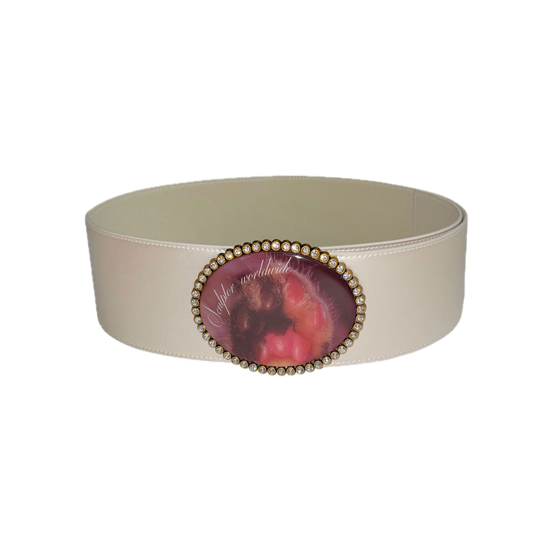 스컬프터 쥬얼 버클 벨트 메탈릭 아이보리(Sculptor Jewel Buckle Belt Metallic Ivory)