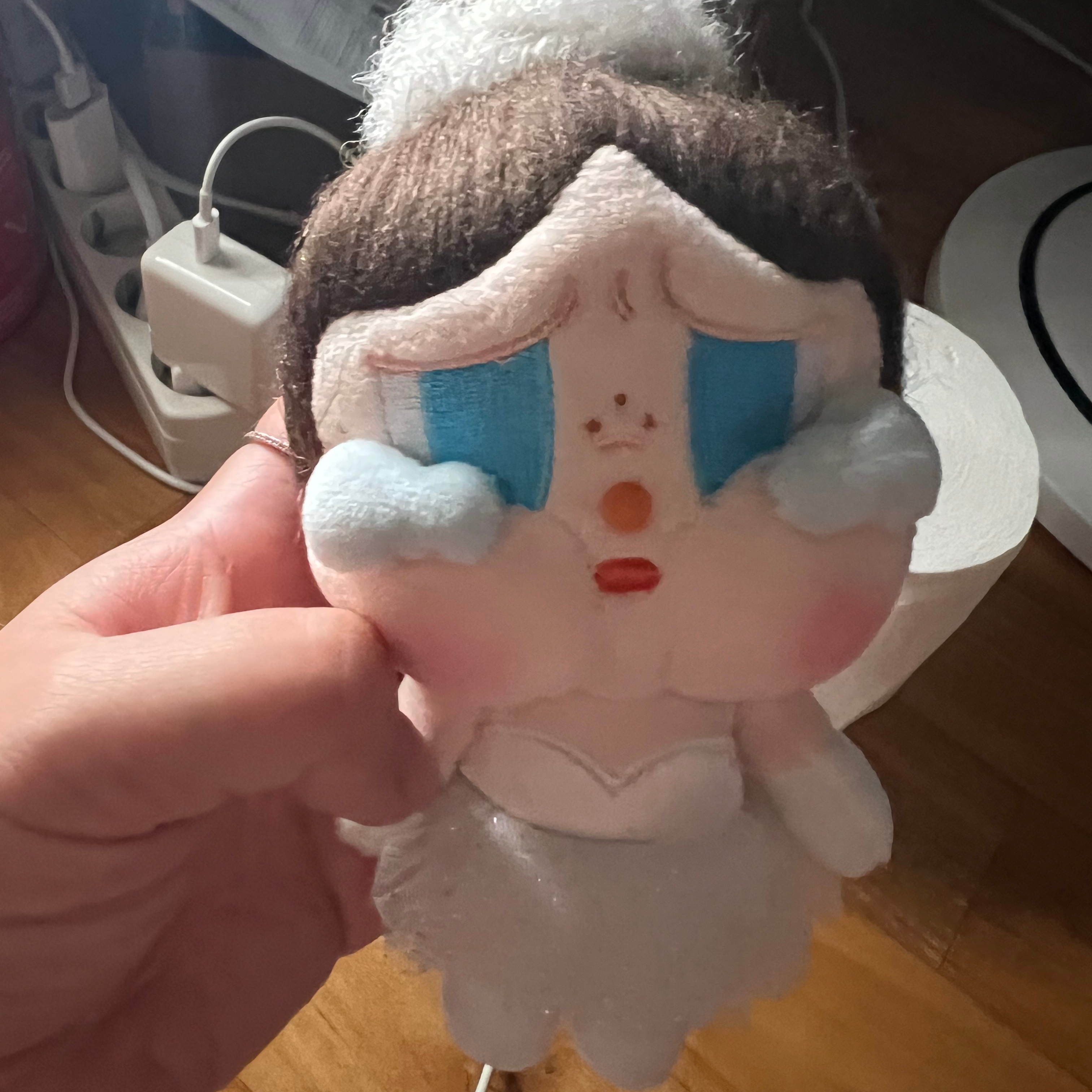 Pop Mart Crybaby Shiny Shiny Series Plush Pedant Blister Pack 착용 스타일