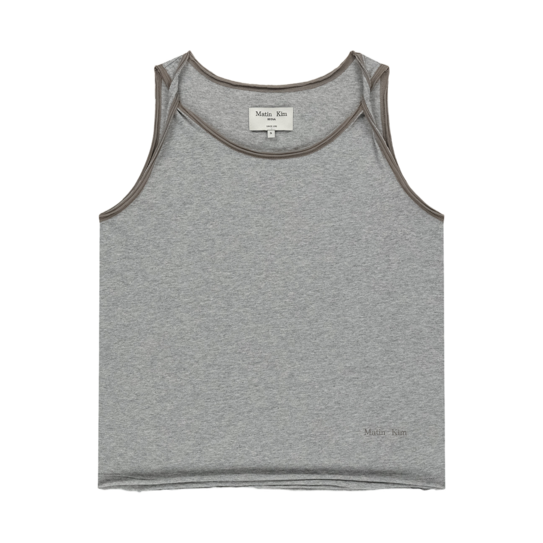 MK2634TS035MGY (W) Matin Kim Twist Shoulder Sleeveless Top In Grey
