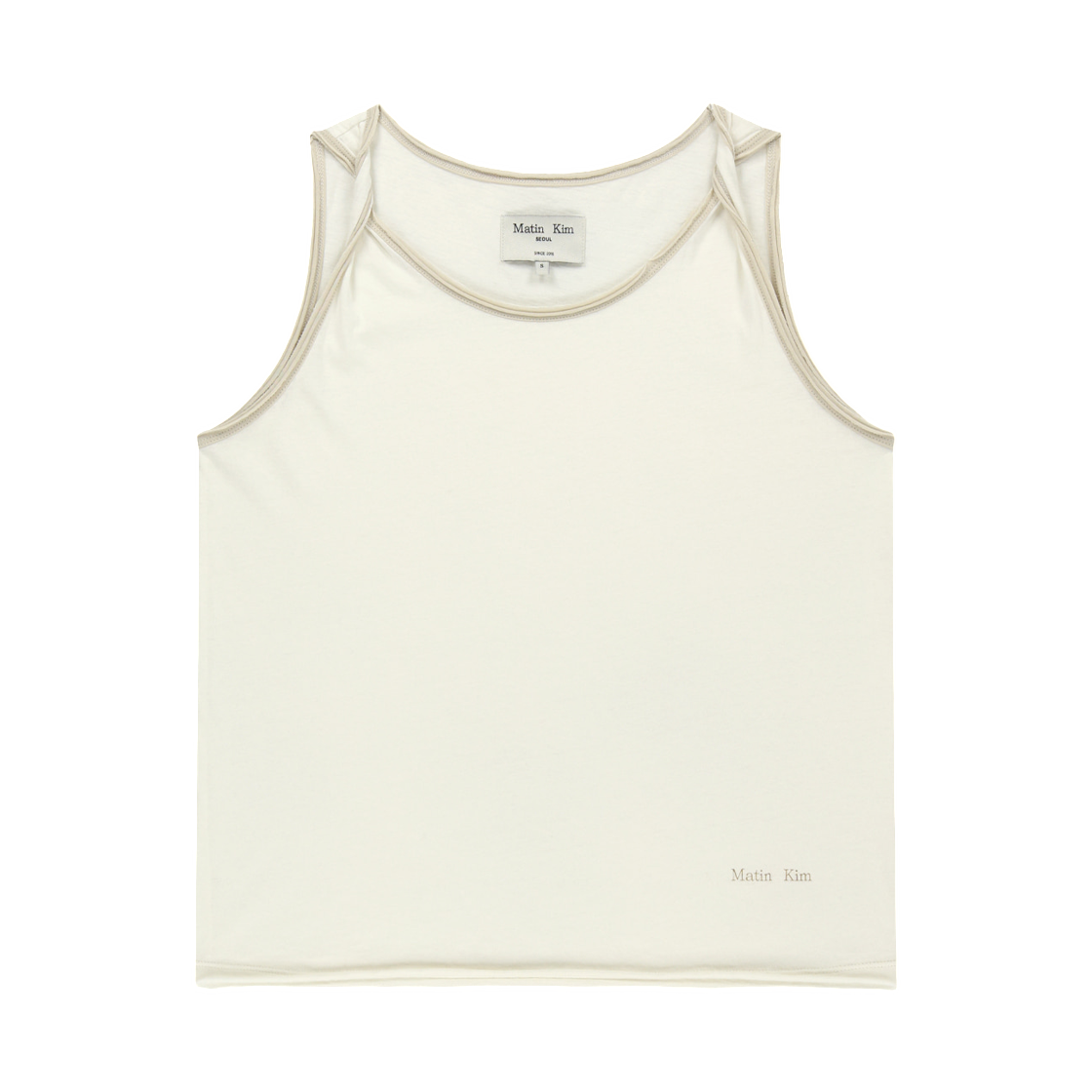 MK2634TS035MCR (W) Matin Kim Twist Shoulder Sleeveless Top In Cream